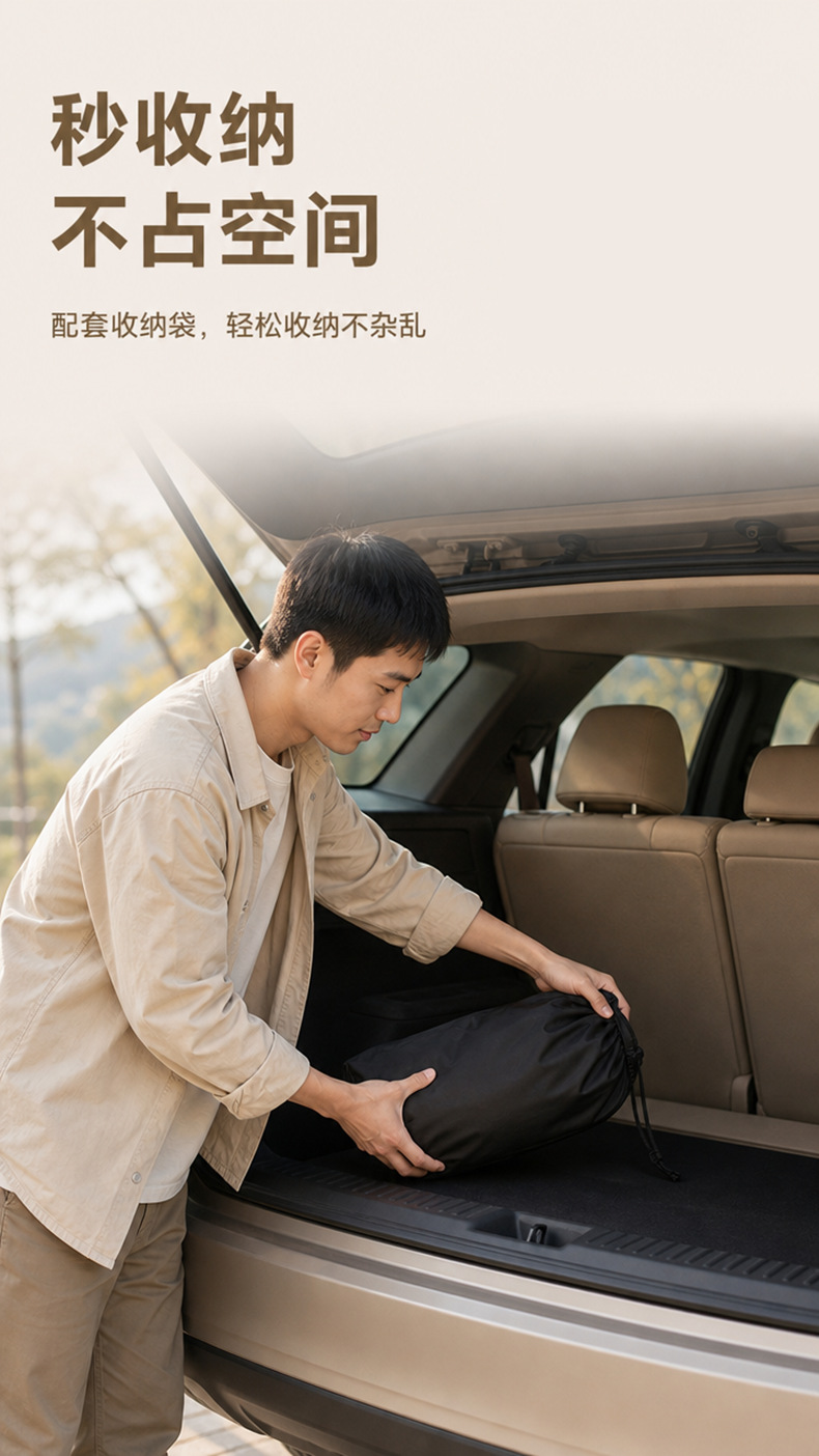 Car air mattress with air pump, foldable car rear seat sleeping pad, travel bed for SUV back seat, automatic air mattress