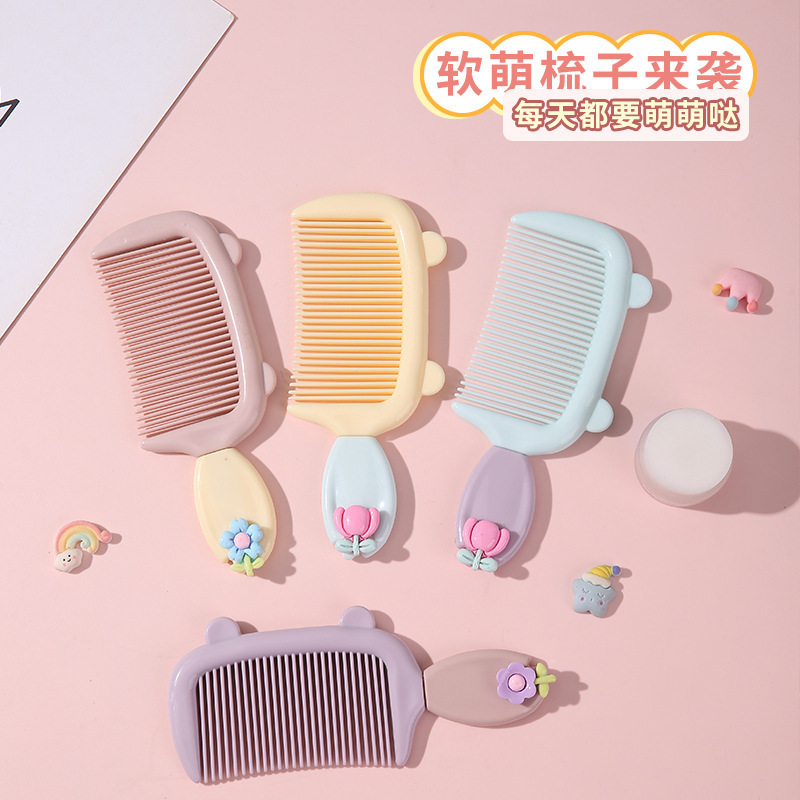 髪を傷つけない女の子向けの家庭用子供用コーム、ヘアコーム、静電気防止ヘアコーム、ポータブルコーム、漫画ミニコーム|undefined