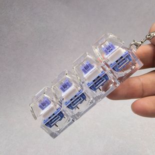 Pc4-Key Mechanical Keyboard Silent Tester Sugar Cube Press Keychain Stress Relief Toy Keychain Pendant