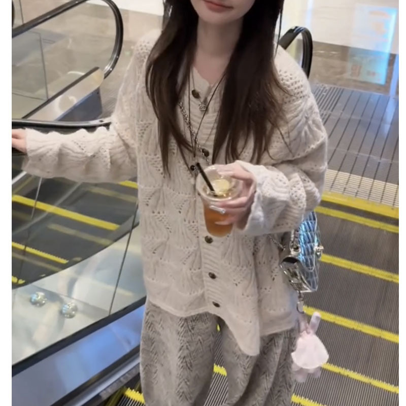 韩系气质超好看软糯针织开衫女装2025秋冬新款慵懒风毛衣时尚上衣|undefined
