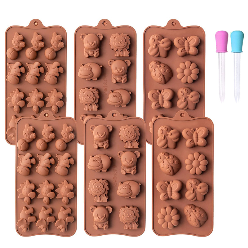 Molde de silicona de grado alimenticio para chocolate, bandeja de hielo con forma de corazón para dulces, molde para hornear pasteles, pudín y fondant