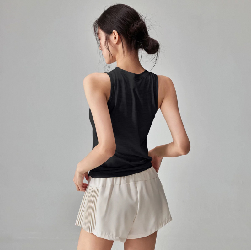 女性用夏の薄くて涼しいヨガ服、ゆったりとしたノースリーブメッシュ通気性ランニングブラウス、速乾性フィットネス服、スポーツTシャツ|undefined
