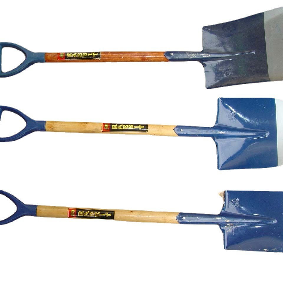 铁锹木柄不锈钢锹园林铁锹农用木柄尖头锹平头锹户外赶海工具厂家