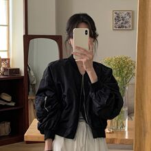 韩系简约时尚棒球服外套女短款年早春季新款宽松显瘦休闲上衣
