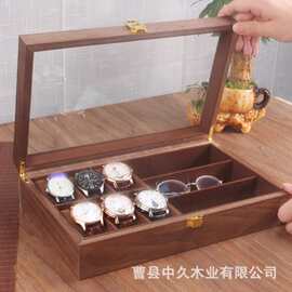 木质翻盖式首饰收纳盒 手表收纳盒 珠宝首饰盒木制复古戒指盒批发