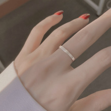 925镀银素戒光面开口戒简约设计感ins潮人戒指轻奢时尚冷淡风高级