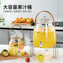 冷水壶带龙头大容量凉水壶家用带钢圈冷泡壶户外水果汁饮料桶