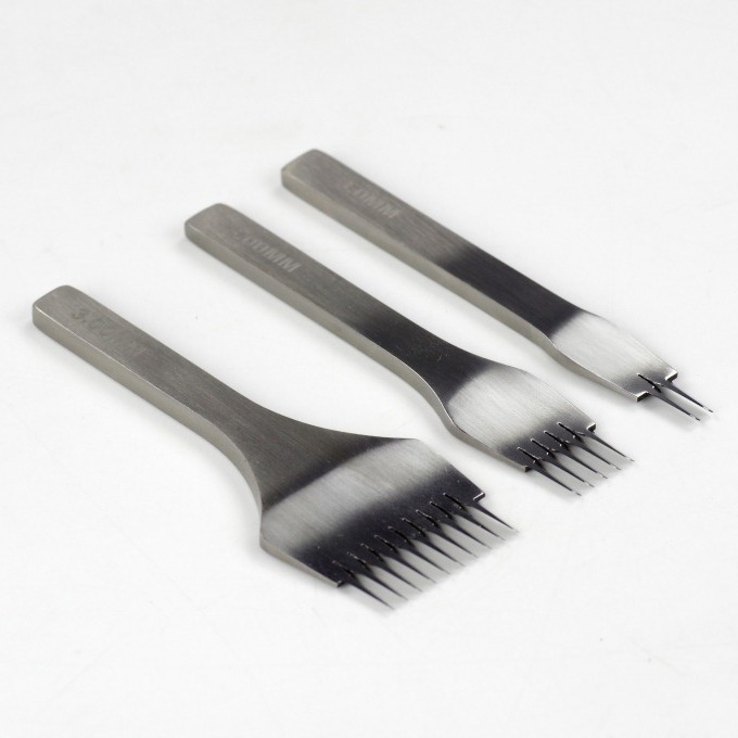 Herramienta manual de cuero bricolaje herramienta de perforación no diamante corte redondo lado diente costura pulido fino