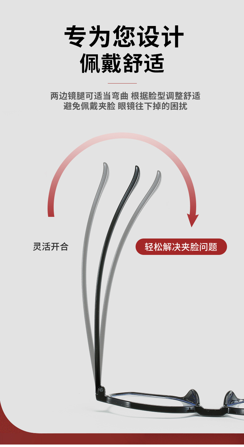 老花眼镜防蓝光新款五边形老花镜男女款高清读书镜大框厂家批发详情5