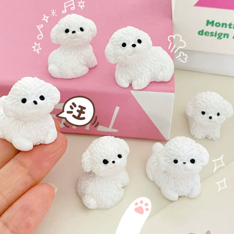 Милый светящийся щенок из смолы, стерео микро-пейзаж, креативные декоративные аксессуары с героями мультфильмов, автомобильные офисные настольные украшения