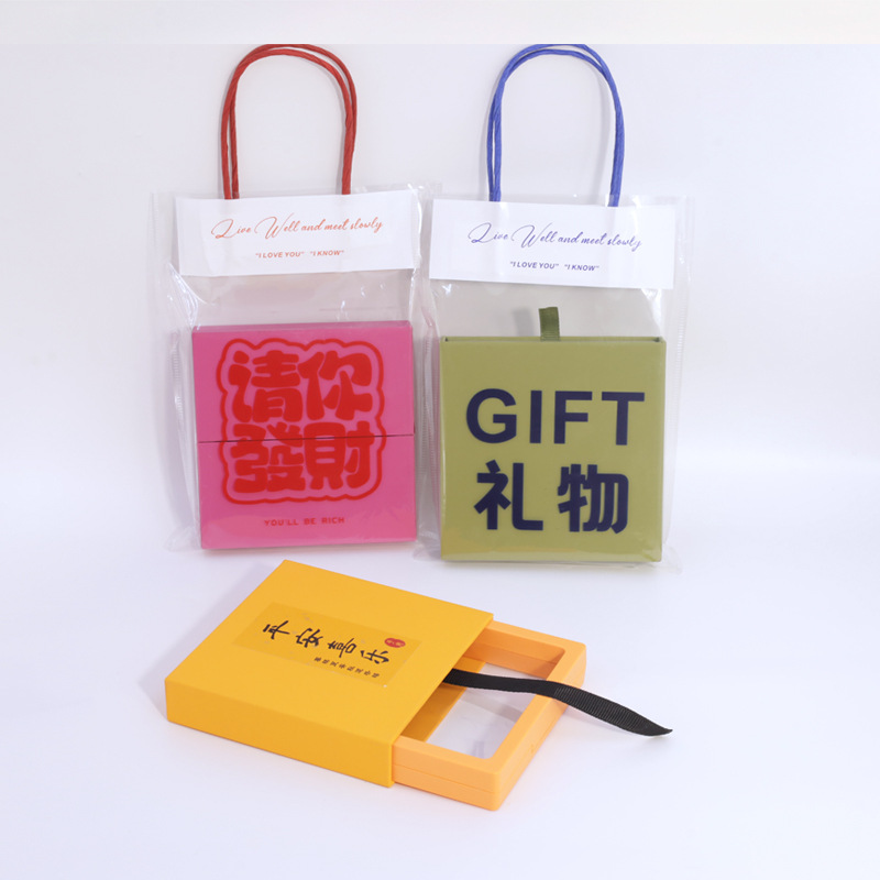 Caja de cajón de papel exterior multicolor extraída Caja de suspensión de almacenamiento Anillo de embalaje de red Caja de joyería de cristal antioxidante