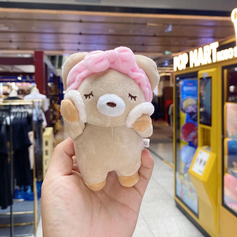 Super cute wash face Bear pig rabbit doll creative makeup pig plush pendant boutique grab doll schoolbag keychain