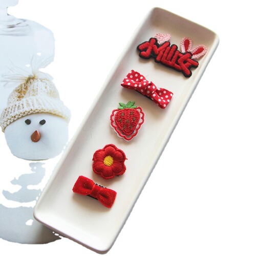 Baby hair clip hair clip set for children and girls hair clip headdress festive new year red hair accessories