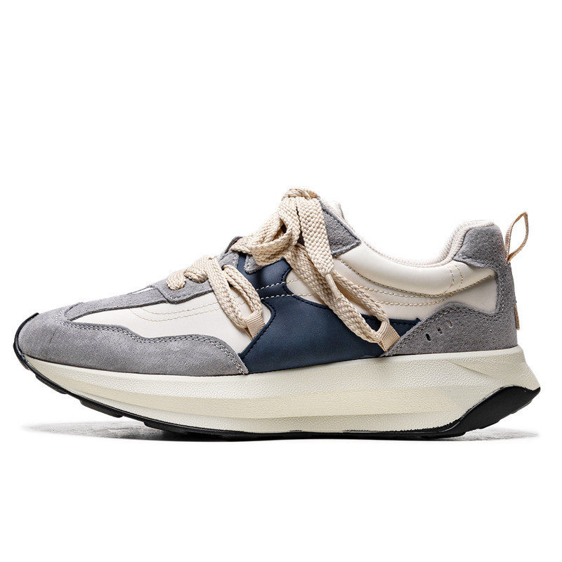 Giày sneaker nam phối màu , nhẹ thoáng khí, đế bệt — màu xanh, màu xám