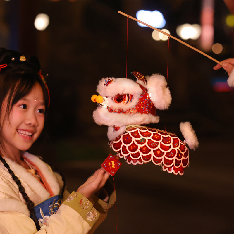 新儿童幼儿园包手工diy材料醒狮元宵节2025花灯新年灯笼非遗暖场|undefined