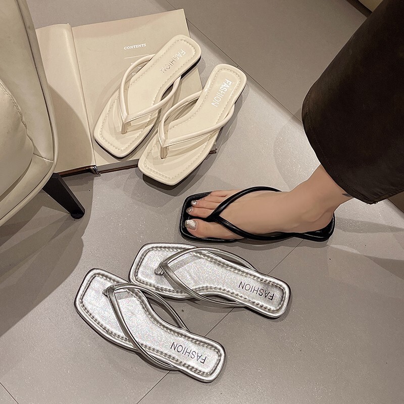 Internet Celebrity Flip-Flop Boots Women's Summer Outwear Fashion 2024 New Arrival Flip-Flop Sandals Flat Beach Shoes