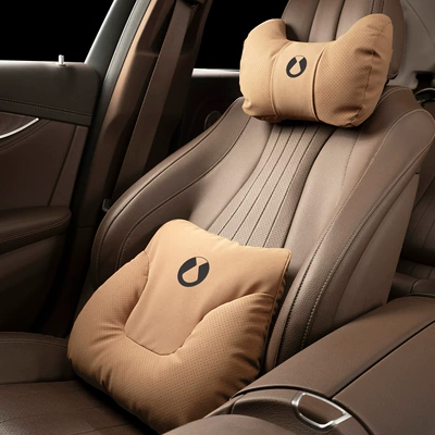 Headrest, Denza D9/N8N7/Z9 Car Headrest - horn-style-gilded-brown-denza-one-headrest-one-waistrest