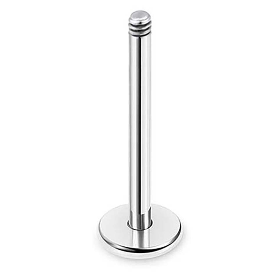 Silver pointed spike labret stud material detail