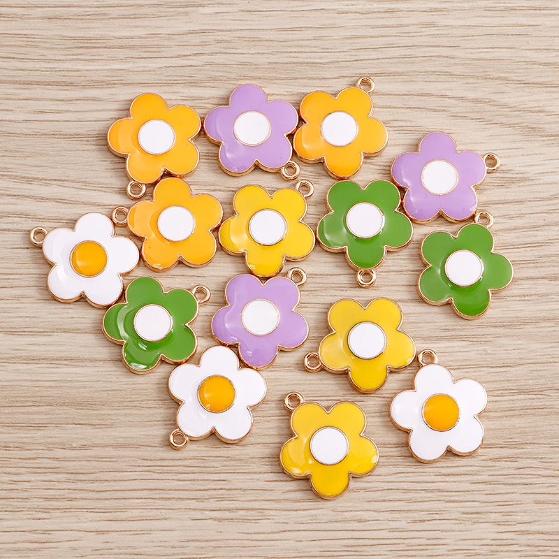 10 PCS/Package Alloy Flower Pendant display picture 2