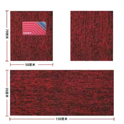 Floor Mat Universal Durable Cuttable Universal Foot Pad - main-face-5070-rear-row-50150-black-and-red-three-piece-set