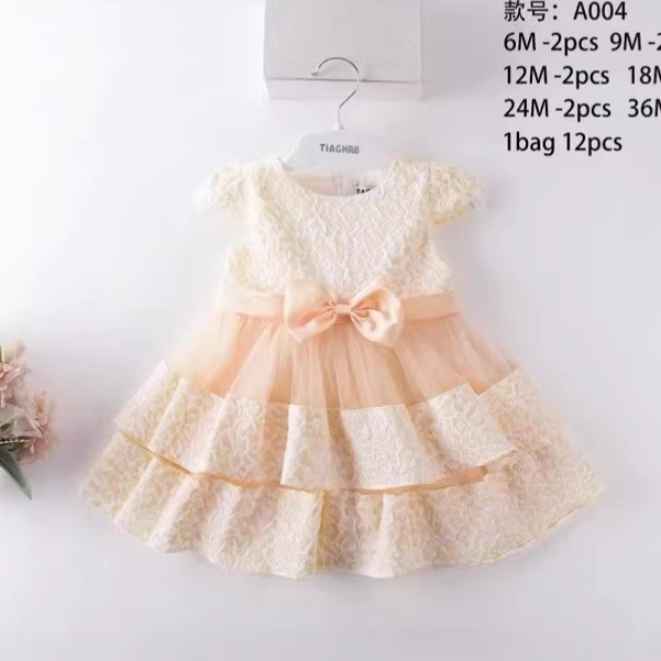 Vestido de Princesa con Mariposa para Bebé de Algodón con Lazo image 4