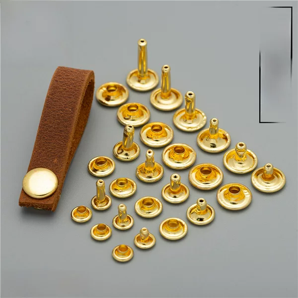 Pure brass double-sided rivet nail bright color pure copper nail leather hardware accessories spot wholesale factory direct supply
