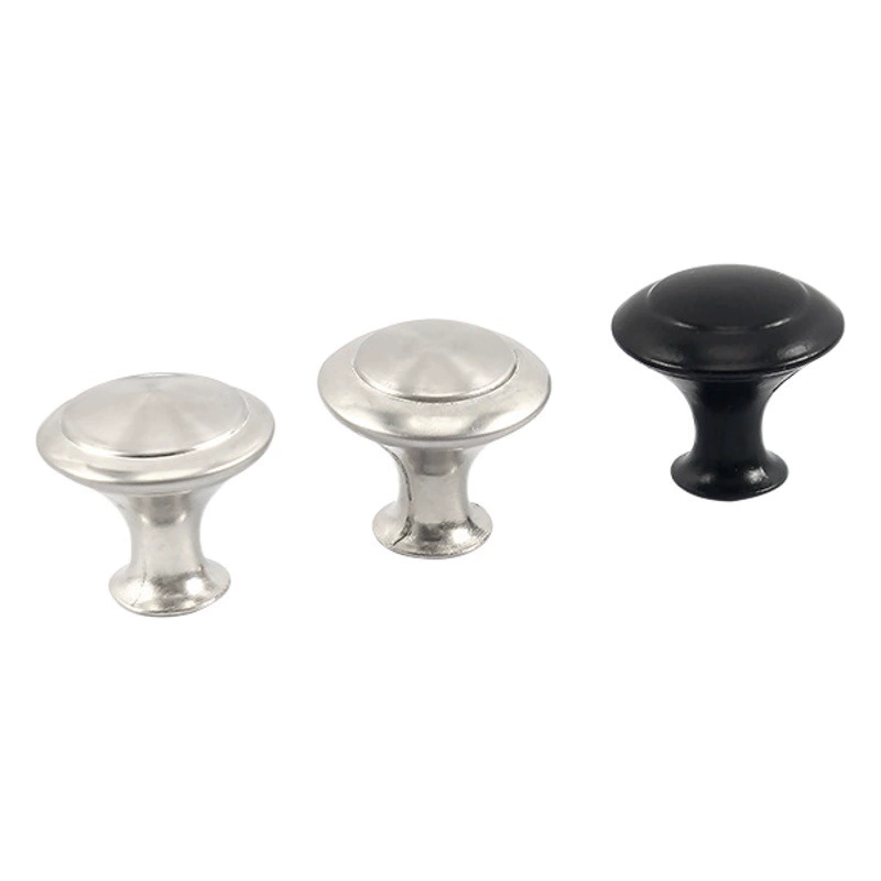 Оптовые ручки для шкафов и ящиков из нержавеющей стали в форме гриба, круглые, маленькие, черные