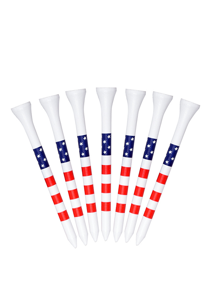 Venta caliente transfronteriza de uñas de golf de bambú tee rayado tee de protección del medio ambiente accesorios de golf