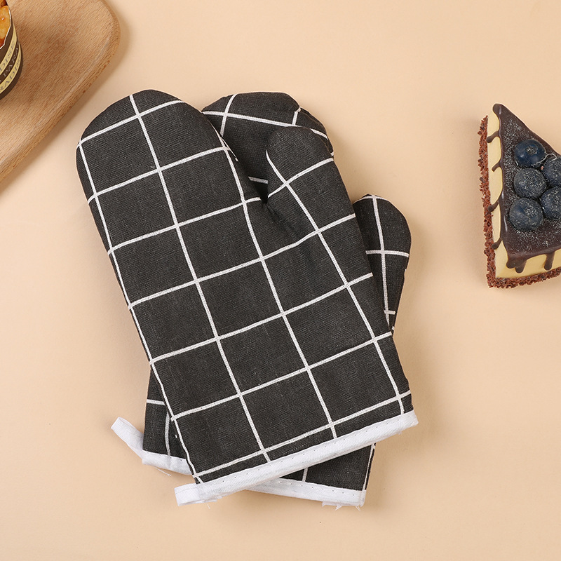 Guantes resistentes a altas temperaturas de algodón y lino para herramientas de cocina de horno de horno especial de aislamiento térmico guantes de microondas de aislamiento térmico
