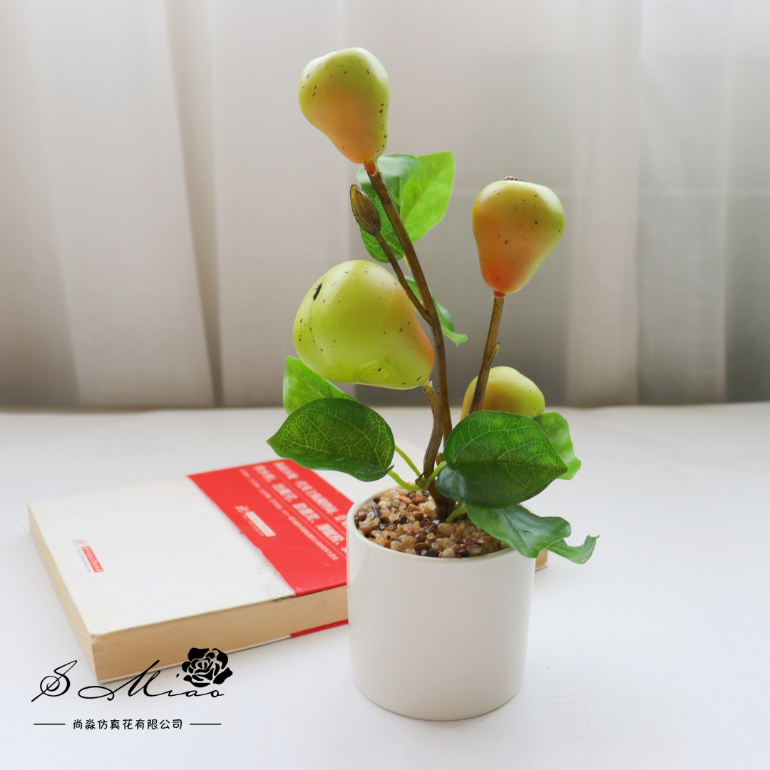 Flores falsas frutas pastorales de alta calidad pequeñas flores de bonsai de simulación de moda decoración creativa plantación verde artificial simulación de maceta image 8