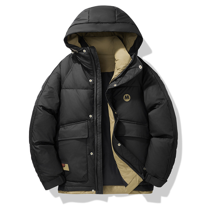 Nueva chaqueta de plumón para hombre otoño y invierno 2024 moda de abrigo de lana más terciopelo grueso abrigo abrigo de abrigo casual