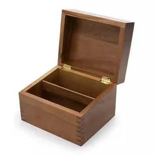 Recipe Storage Box Wooden Box Gift Packaging Box with Dividers Acacia Solid Wood Desktop Custom Wooden Box