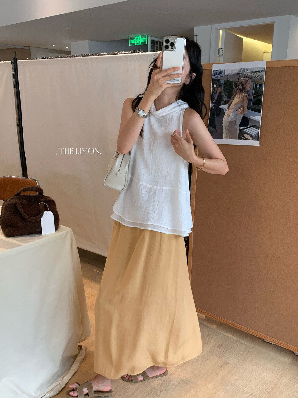 Áo hai dây nữ thiết kế dây rút phối nơ, mặc trước sau đều được, tôn dáng thon gọn — màu hồng, màu cam, màu trắng, xanh lá cây chi tiết 13