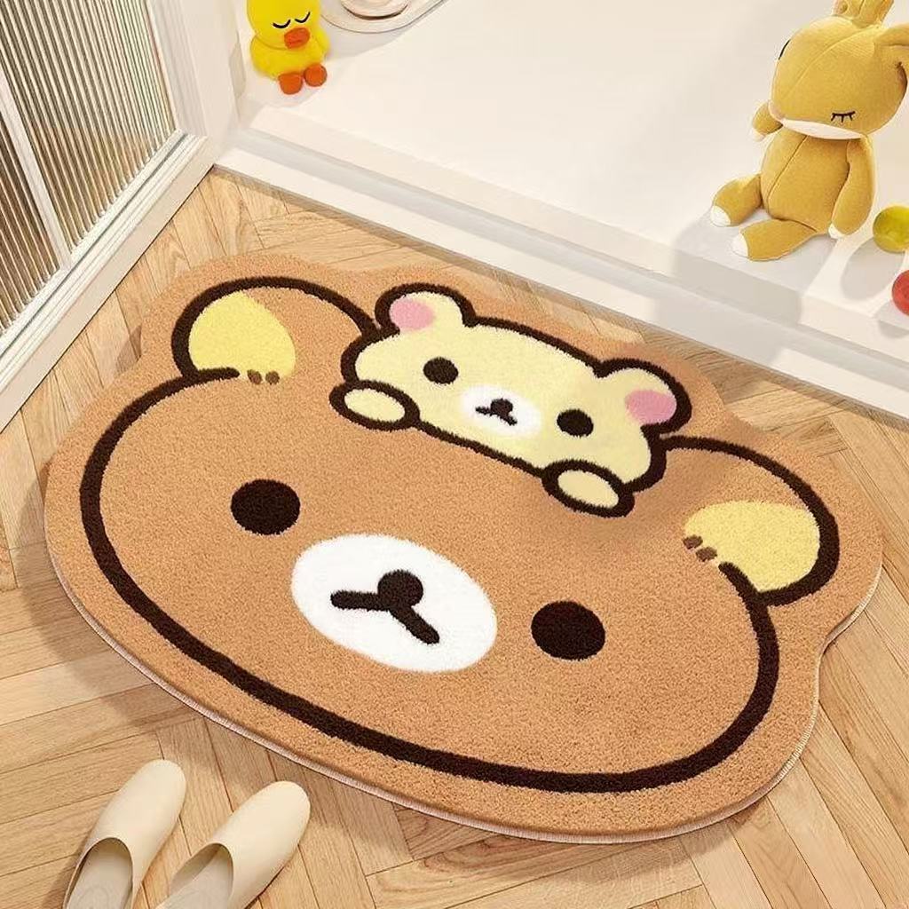 Cartoon Style Special-Shaped Imitation Cashmere Bathroom Floor Mats Entrance Door Mats Household Thickened Non-Slip Foot Mats Wholesale