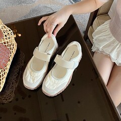 羊皮玛丽珍暴走透气魔术贴芭蕾玛丽珍单鞋女2025夏季新款凉鞋外穿