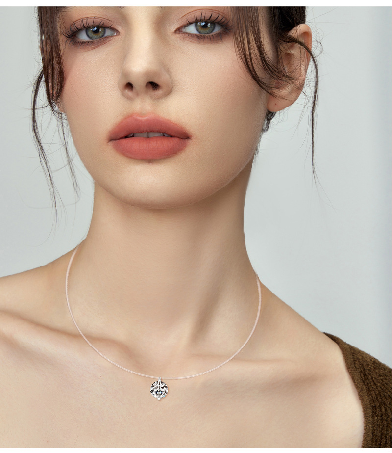 人鱼眼泪莫桑钻石项链