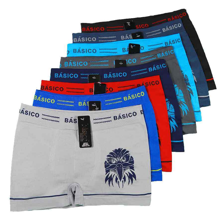 Calzoncillos bóxer deportivos transpirables de poliéster elástico sin costuras para hombres de comercio exterior, calzoncillos bóxer casuales para jóvenes.