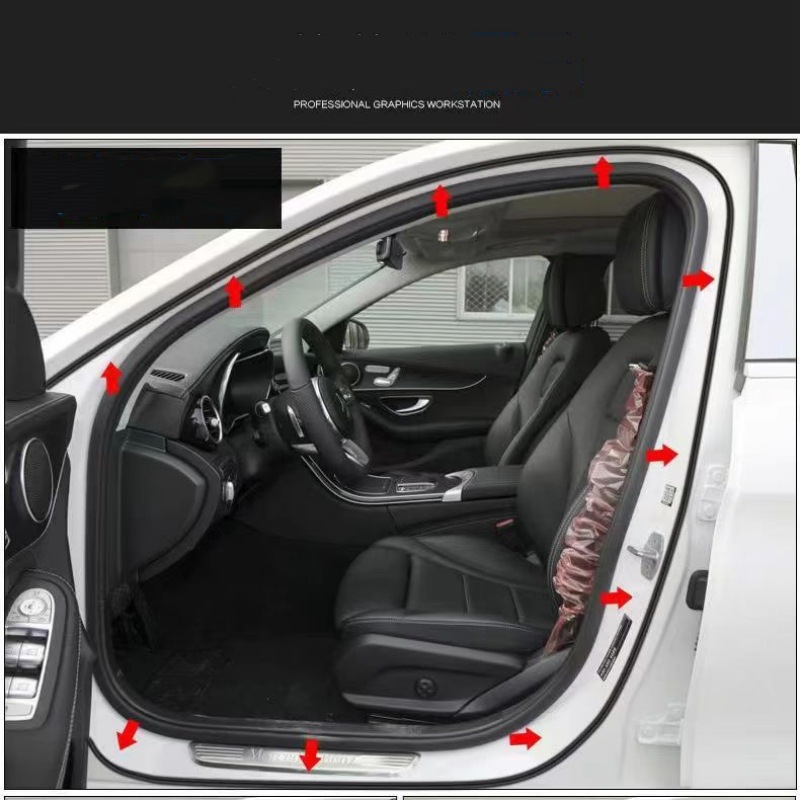 Car Sealing Soundproofing Strip, Thickened Sealing Strip, Trunk, Hood, Door Gap Dustproof and Noise-Reducing Rubber Strip