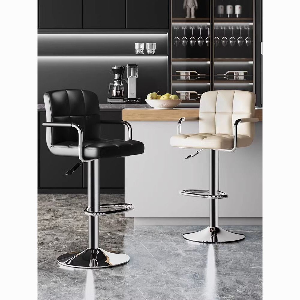 Bar Stool Can Be Raised and Lowered, Front Desk Cashier Chair, Hair Salon Chair, Light Luxury Bar Chair, Simple Swivel Backrest Bar Stool