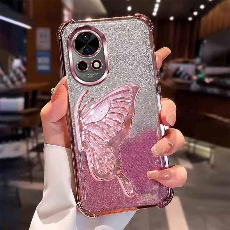 Suitable for Huawei Series Nova16 Mobile Phone Case, Liquid Sand Butterfly Design with Lens Film, Anti-Drop, Glitter Electroplating, Wholesale Protection Suitable for Huawei Series Nova16 Mobile Phone Case, Liquid Sand Butterfly Design with Lens Film, Anti-Drop, Glitter Electroplating, Wholesale Protection