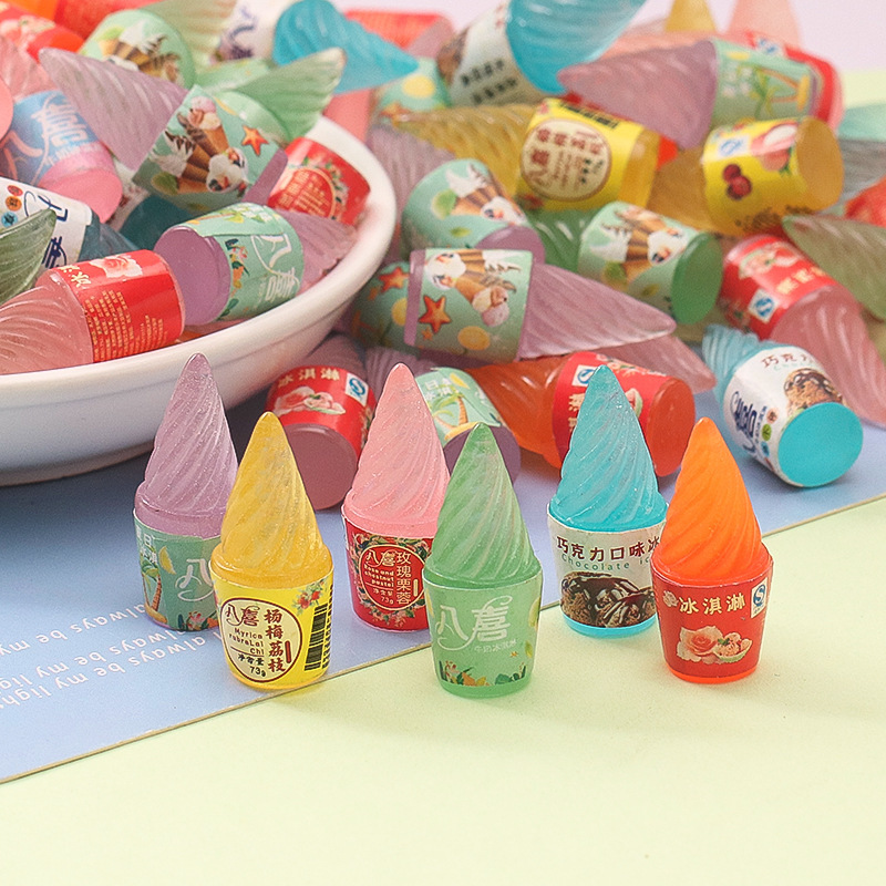 Baxi Ice Cream Simulation Luminous Stereo Convenience Store Supermarket Ornaments Children's Toys Cream Gel DIY Refrigerator Stickers