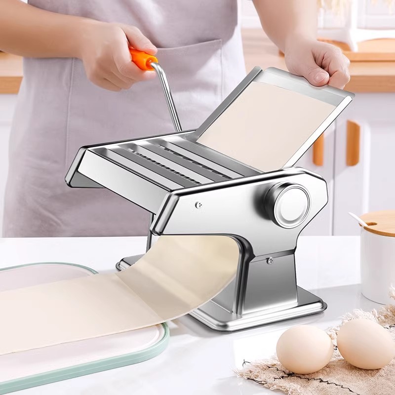 Máquina para hacer fideos doméstica, pequeña máquina multifuncional para prensar masa, rodillo manual para masa, máquina para hacer dumplings y envolturas de wonton, electrodoméstico.