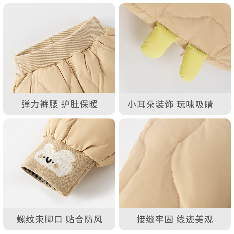 남자와 여자의  코튼 코트 겨울 새로운 어린이 다운 코튼 팬츠 캐주얼 바지  의 따뜻한 바지