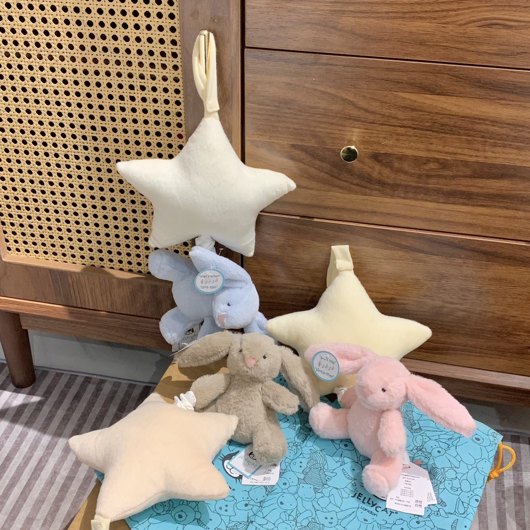 英国jellycat害羞兔子八音盒拉铃五星音乐盒挂件安抚毛绒玩偶送礼-阿里巴巴