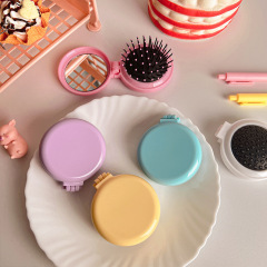 Nordic style solid color portable air bag comb hairdressing mirror comb plastic air cushion massage comb travel folding comb massage comb