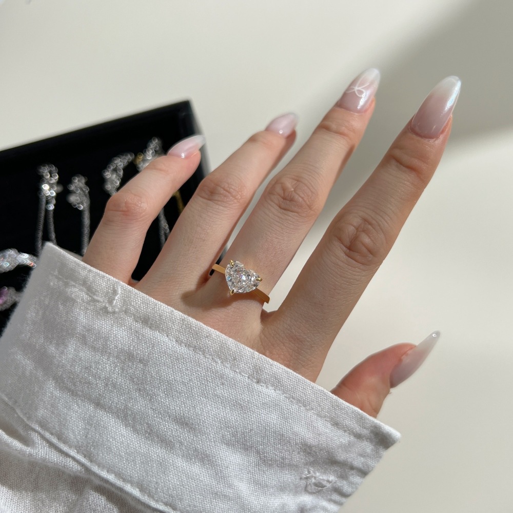 3g Weight Zircon Inlay Material Rings Classification Daily Occasion 925 Sterling Silver Material Valentine'S Day, Mother'S Day Festival Heart Shape Pattern 2025 Spring and Summer Season Women's Gender Plating Design Elegant, Simple Style Style 925 Sterling Silver Heart Shape Zircon Valentine'S Day Mother'S Day Rings 6
