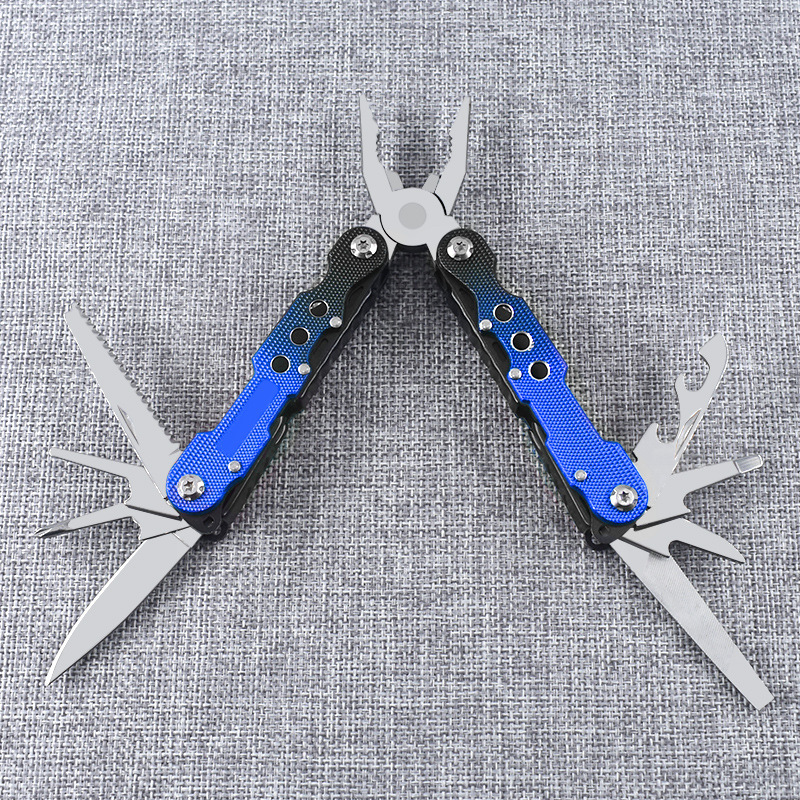 不锈钢多功能户外钳子组合工具钳 可折叠多功能彩色刀钳装备