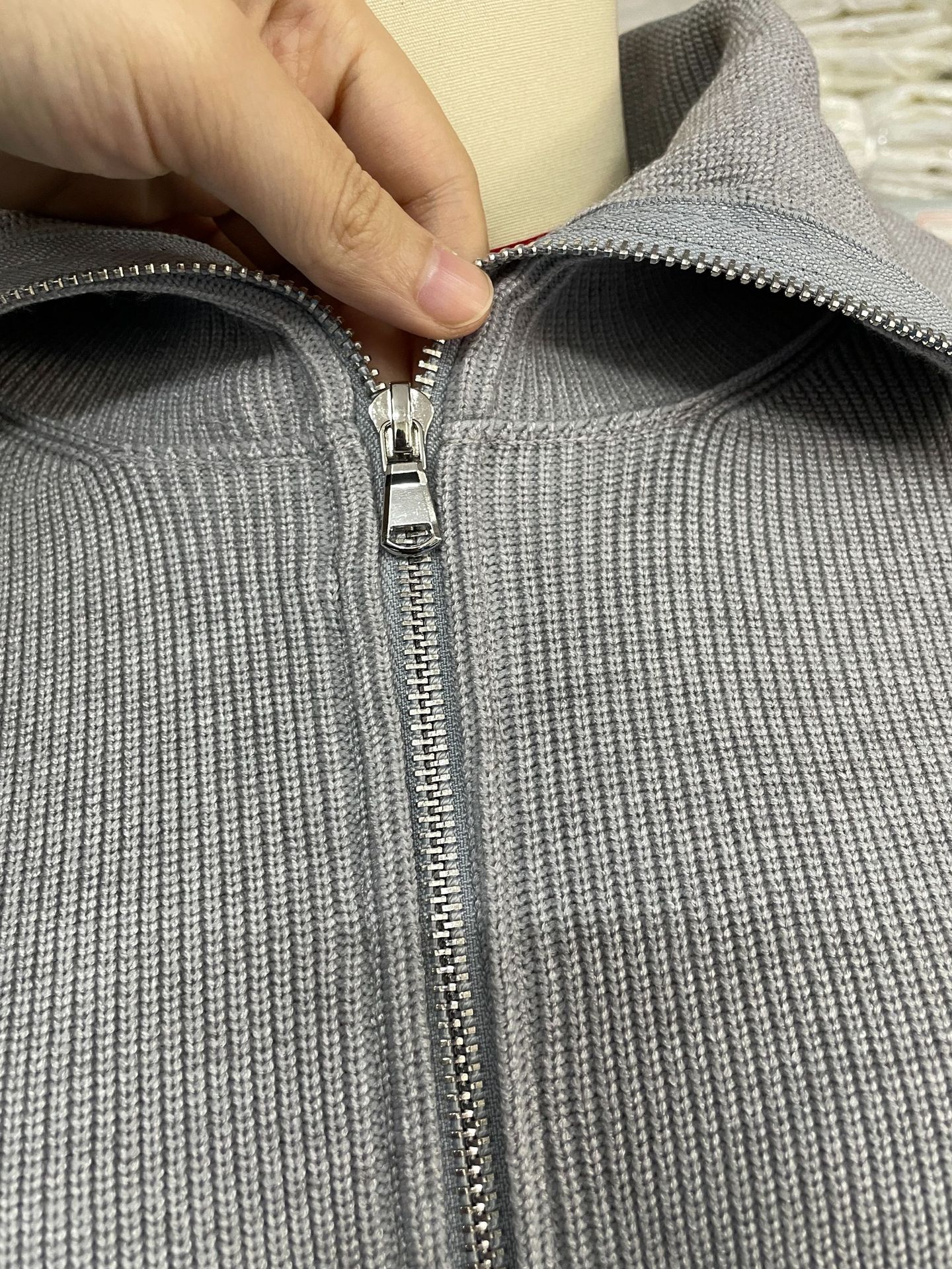 Set maglione da donna con mezza zip tinta unita, set in due pezzi lavorato a maglia pigra_voghion.com