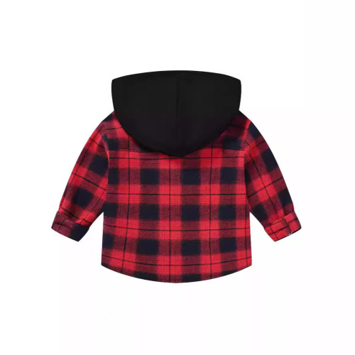 New unisex children's spring and autumn hat classic grid button style fashionable middle and large children's Korean version handsome shirt wholesale