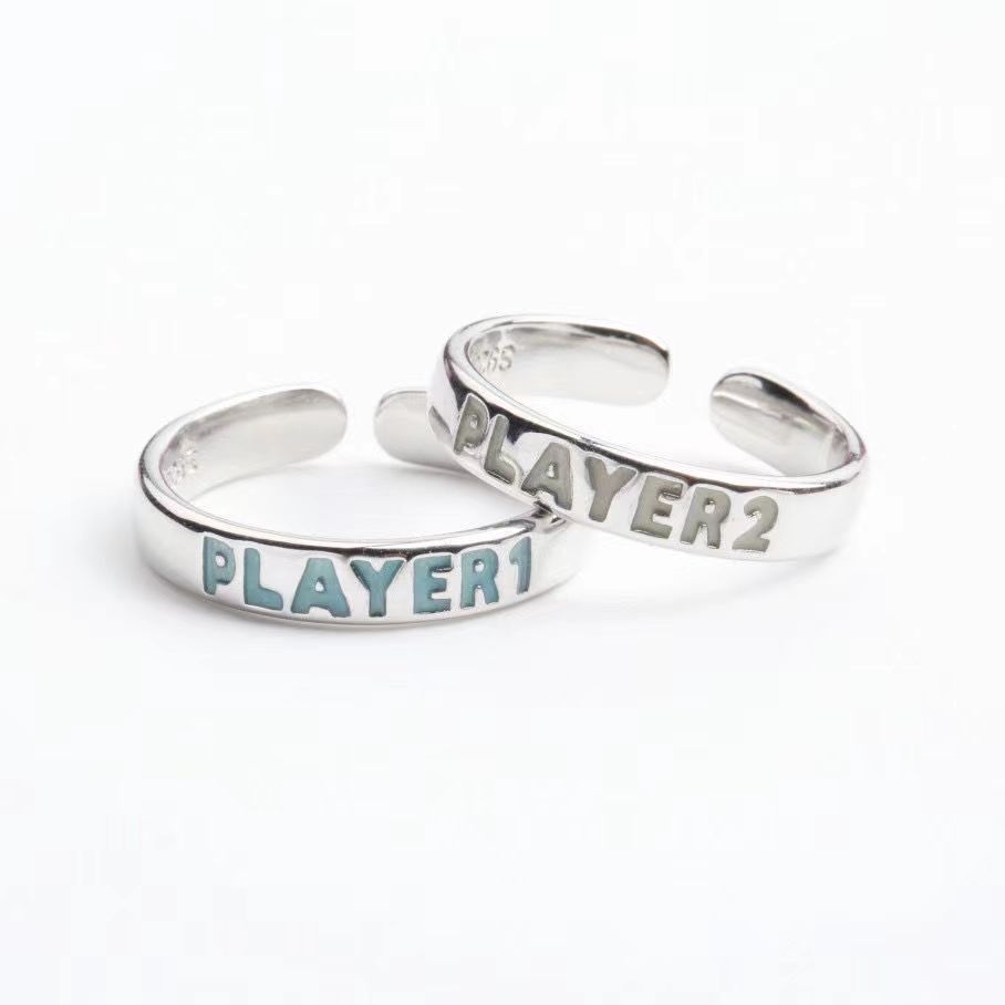 Simple Style Commute Letter Alloy Luminous Plating Open Ring display picture 4